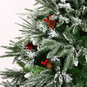 Искусственная елка Новогодняя с ягодами, шишками и снегом 1,5м (150см)