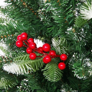 Искусственная елка Новогодняя с ягодами, шишками и снегом 2,1м (210см)
