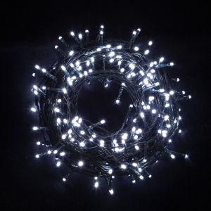 Новогодняя светодиодная гирлянда LED 10 метров, холодный белый цвет, (эффект флэш)