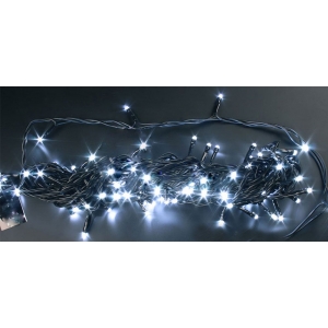 Новогодняя светодиодная гирлянда LED 10 метров, холодный белый цвет, (эффект флэш)