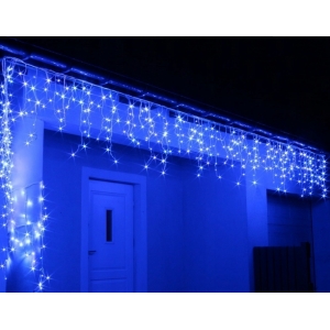 Гирлянда Бахрома уличная 20х0,6м, IP44, свечение синий (голубой)
