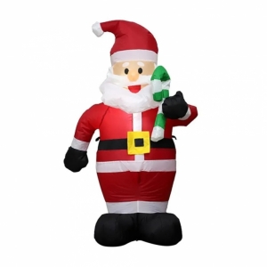 Надувной Дед Мороз фигура 120см с подцветкой, компрессор в комплекте, текстиль